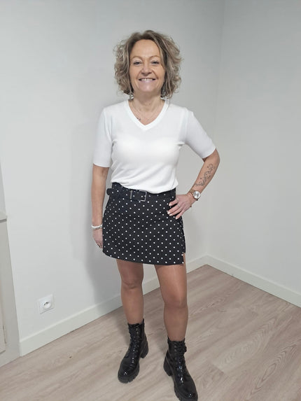 Jupe/short à pois noir