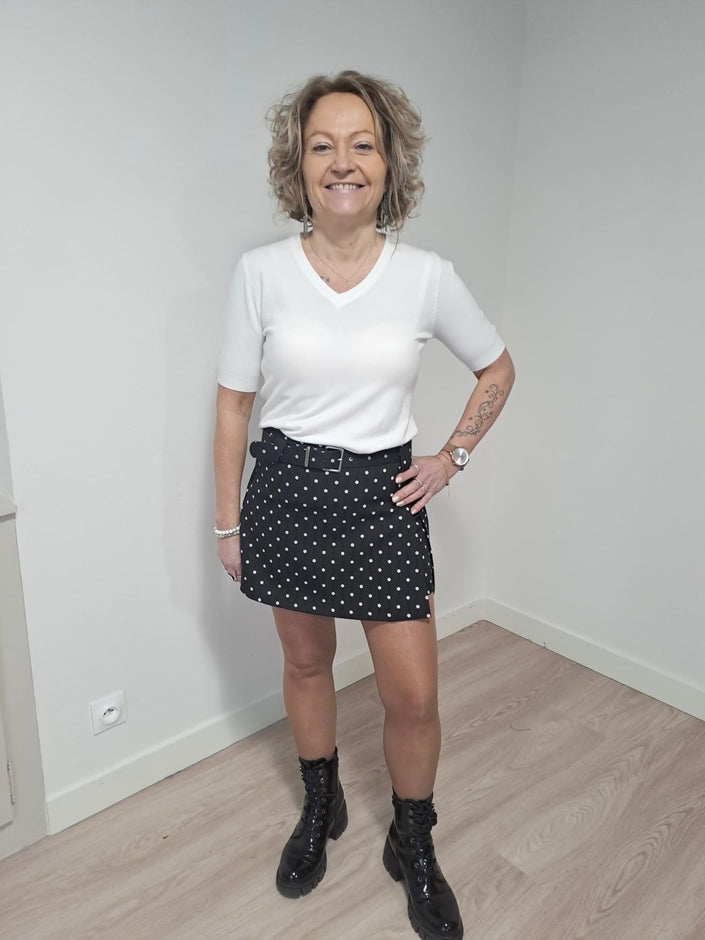 Jupe/short à pois noir